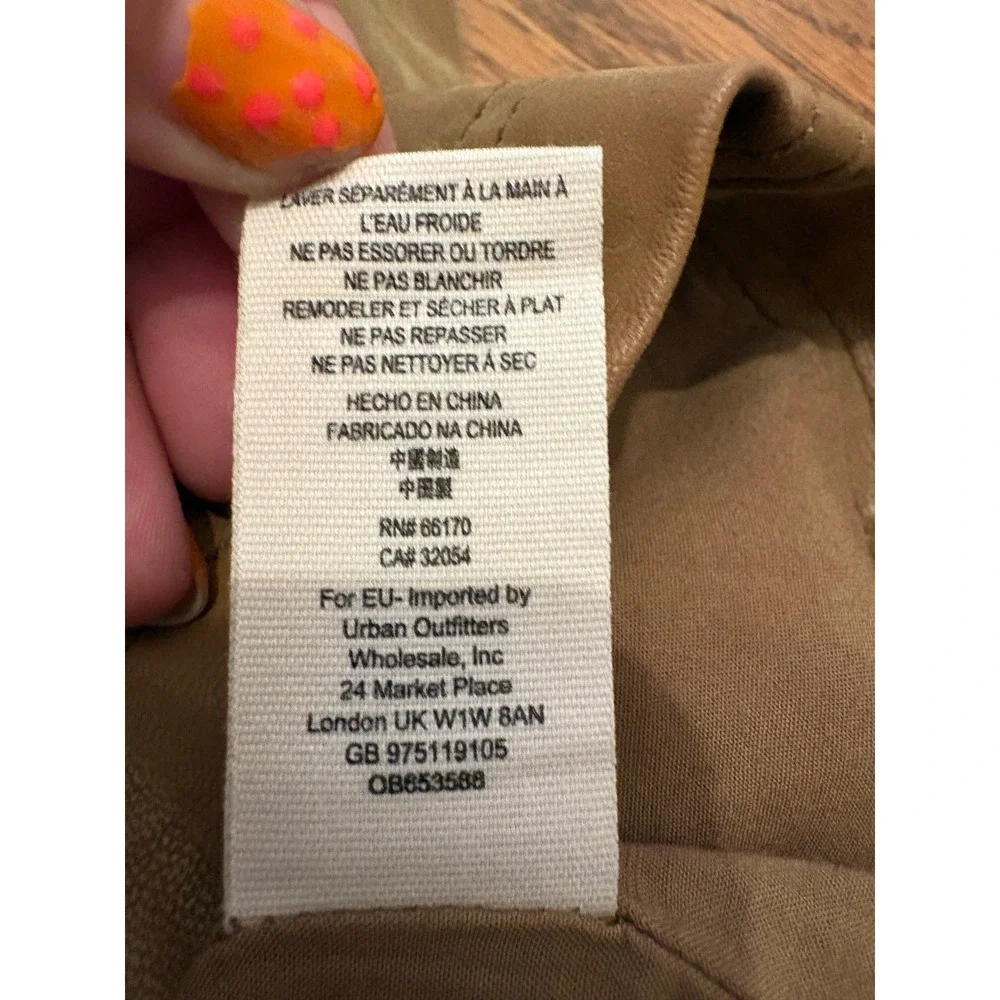Free People Modern Femme Vegan Leather Mini Skirt Tan Brown Size 0